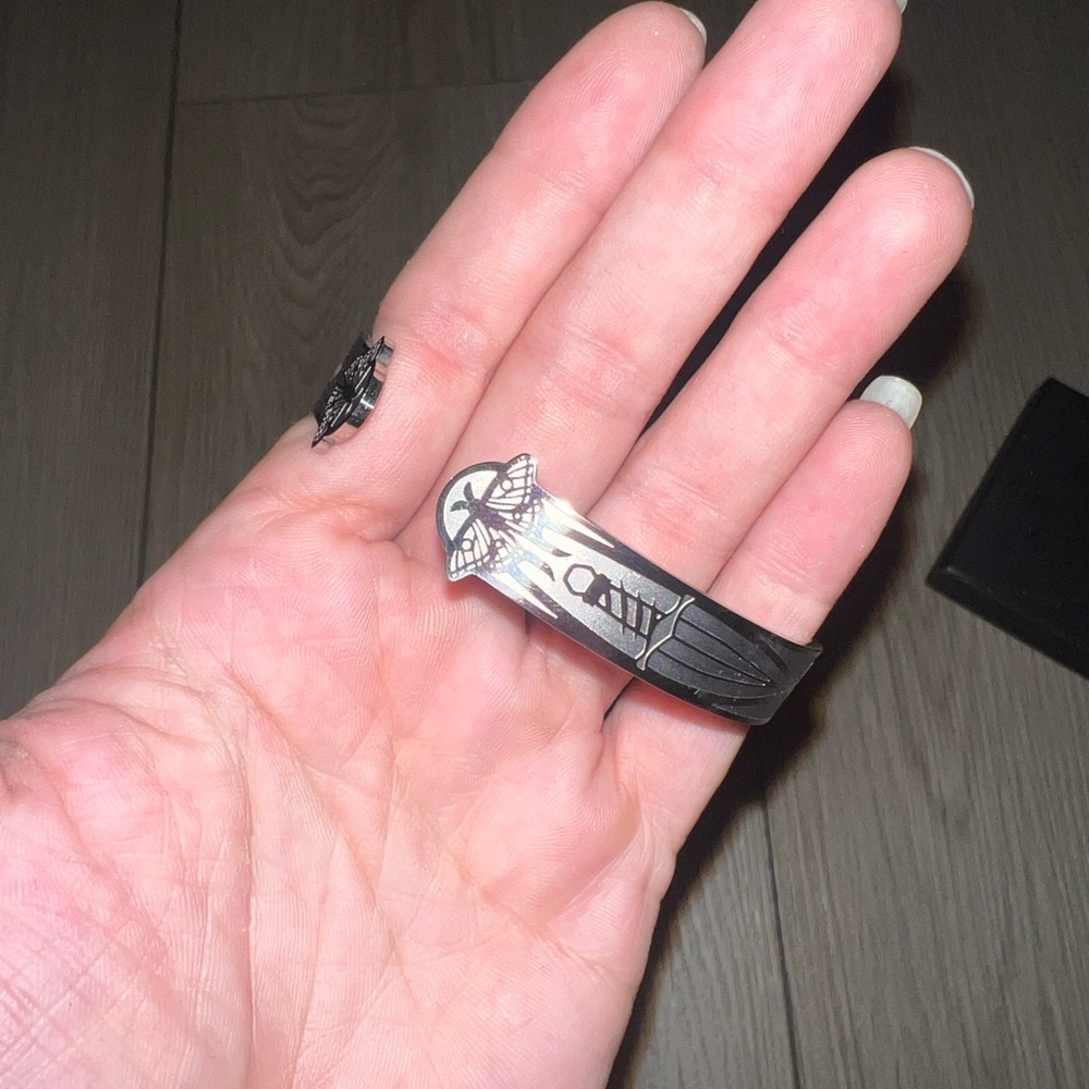 Silver book inspired bangle